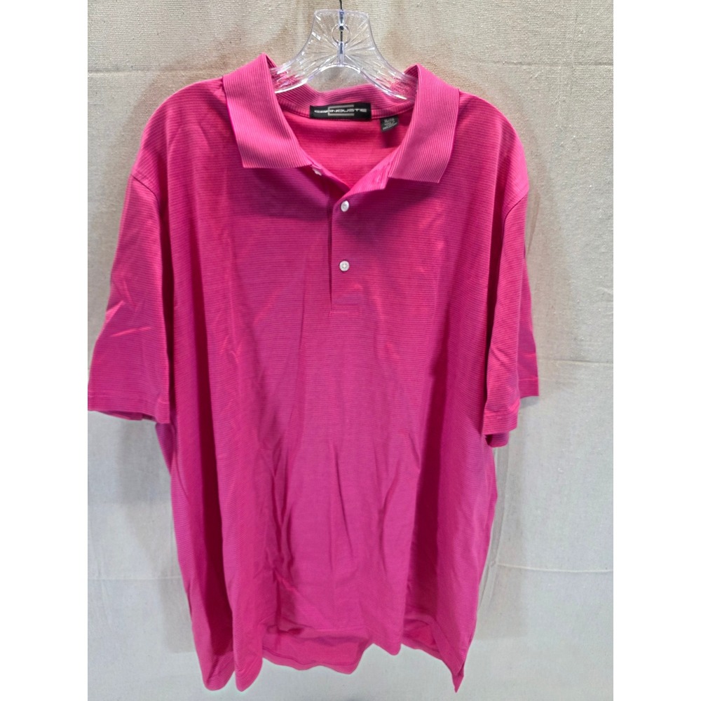 Carnoustie Mens XL Pink Micro Stripe Mercerized Cotton Short Sleeve Golf Polo